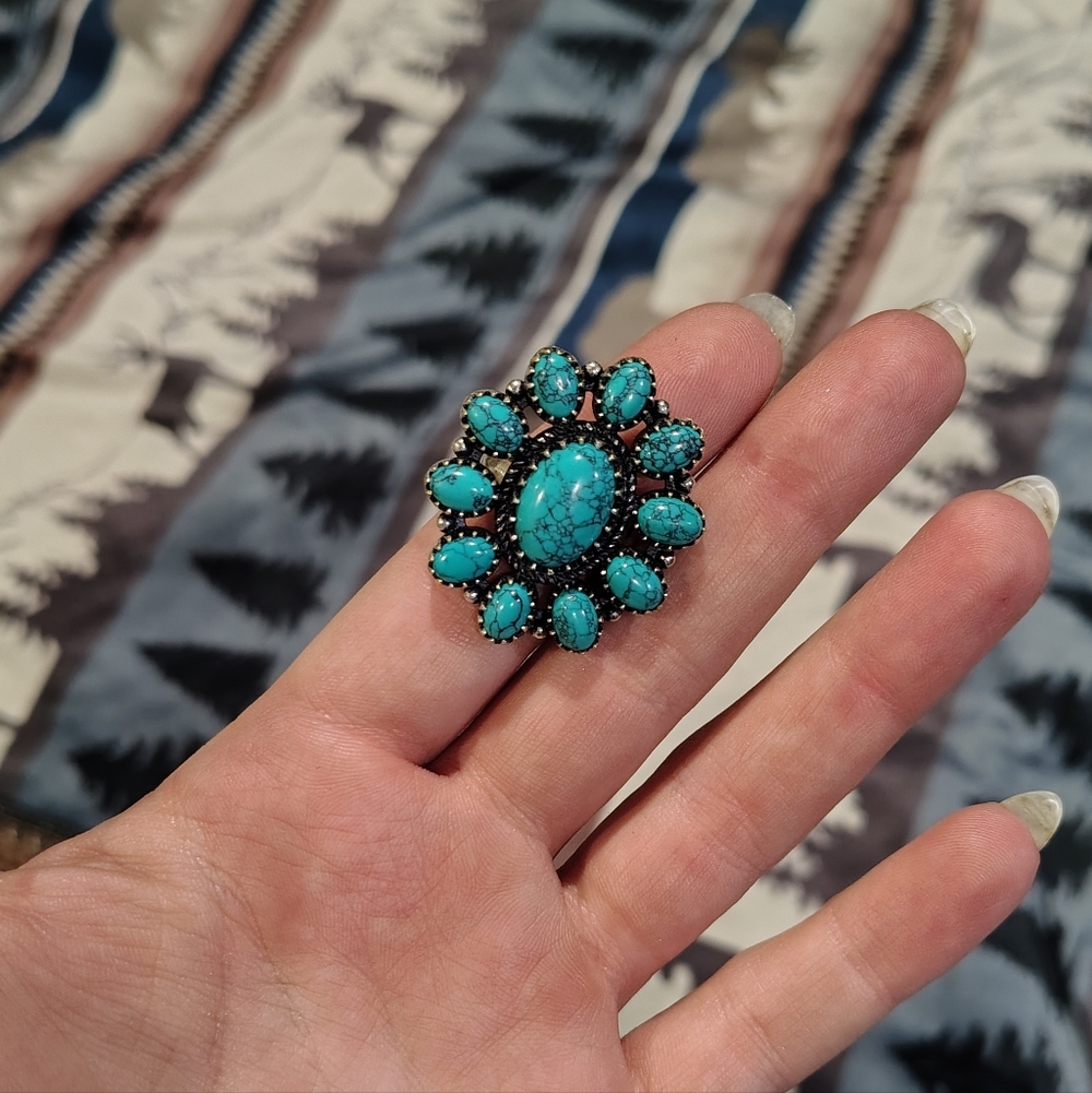 Turquoise Statement Ring - image 1